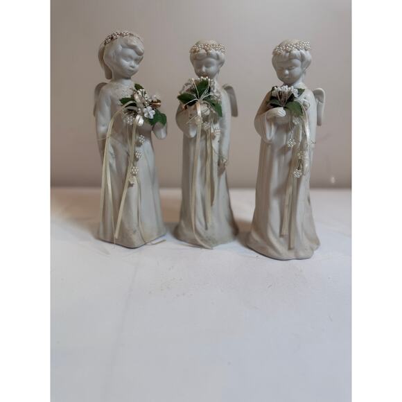 Set of 3 Vintage Ceramic Lighted Angel Figurines – 11.5” Christmas - Picture 2 of 5
